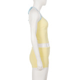 Sport V Neck Tank Top 2 Piece Shorts Set GPKJ-MR49878