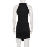 Sleeveless Ruffles Ruched Mini Dress GPKJ-MR49728