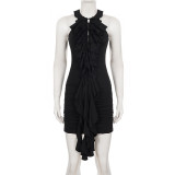 Sleeveless Ruffles Ruched Mini Dress GPKJ-MR49728