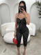Polka Dot Print Halterneck Seventh Jumpsuit SHD-8114
