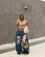 Plus Size Patchwork Embroidered Jeans GYLN-0874