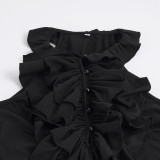 Sleeveless Ruffles Ruched Mini Dress GPKJ-MR49728