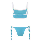 Letter Print Contrast Color Sport 3 Piece Short Set GPKJ-MR49102