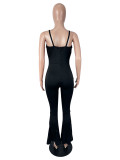 Mesh Patchwork Backless Jumpsuit SHD-8112