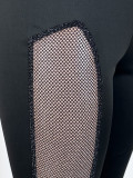 Mesh Patchwork Backless Jumpsuit SHD-8112