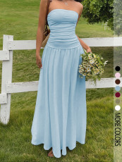 Solid Color Slim Tube Top Maxi Dress GSRX-SRX813