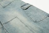 Plus Size Multi-pockets Waist Scarf  Loose Jeans GYLN-2248