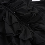 Sleeveless Ruffles Ruched Mini Dress GPKJ-MR49728