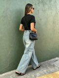 Plus Size Multi-pockets Waist Scarf  Loose Jeans GYLN-2248