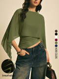 Solid Color Bat Sleeve Tops GSRX-759
