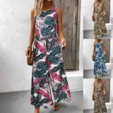 Print Sleeveless Loose Two Piece Pants Set GSRX-937