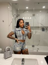 Fashion Washed Casual Two Piece Shors Set NYF-8213