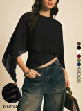 Solid Color Bat Sleeve Tops GSRX-759