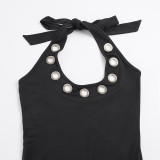 Halterneck Backless Fifth Jumpsuit GPKJ-MR49625