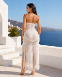 Hollow Out See Through Tassel Maxi Dress ZSD-0358