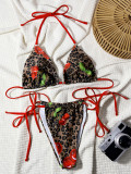 Leopard Print Tie Up Bikinis 2 Piece Swimsuit CSYZ-TM11VY