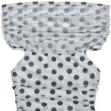 Polka Dot Print Off Shoulder Split Maxi Dress BY-7743