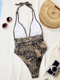 Contrast Color Hollow Out One Piece Swimsuit CSYZ-G135RX