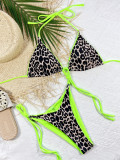 Leopard Print Tie Up Bikinis 2 Piece Set CSYZ-C80W