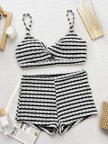 Black White Contrast Color 2 Piece Swimsuit CSYZ-D836W