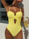 Hollow Out Solid Color One Piece Swimsuit CSYZ-D852R