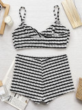 Black White Contrast Color 2 Piece Swimsuit CSYZ-D836W