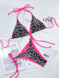 Leopard Print Tie Up Bikinis 2 Piece Set CSYZ-C80W
