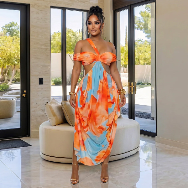 Print Sexy Beach Maxi Dress BY-7731