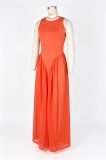 Solid Color Chiffon Patchwork Maxi Dress ZSD-0789