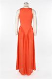 Solid Color Chiffon Patchwork Maxi Dress ZSD-0789