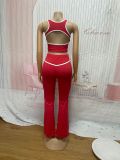 Sleeveless Sport Tank Tops Two Piece Pants Set SFY-871