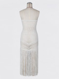 Hollow Out See Through Tassel Maxi Dress ZSD-0358