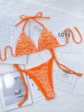 Leopard Print Tie Up Bikinis 2 Piece Set CSYZ-C80W