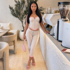 Sexy Backless Wrap Chest Top Pans Suit GZJQ-K6S11107A