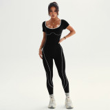 Running Sports Yoga Short Sleeves Jumpsuits  YWHQ-W25164