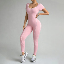 Running Sports Yoga Short Sleeves Jumpsuits  YWHQ-W25164