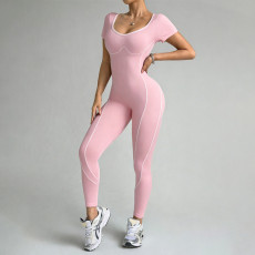 Running Sports Yoga Short Sleeves Jumpsuits  YWHQ-W25164