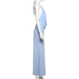 Sleeveless Halterneck Backless MaxI Dress GZJQ-K25D75080