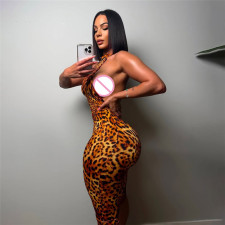 Leoaprd Print Backless Jumpsuit GZJQ-K25Q66399