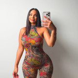 Leoaprd Print Backless Jumpsuit GZJQ-K25Q66399
