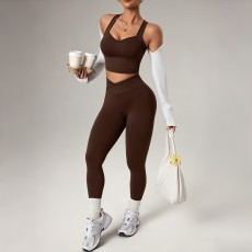 Running Sports Yoga Vest And Long Pants Suit YWHQ-WT26027
