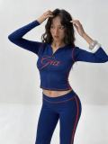 VIP1 Letter Print Long Sleeve Pants 2 Piece Set GFCF-1506