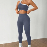 Running Fitness Yoga Off-shoulder Sports Bra And Long Pants Two Piece Set YWHQ-WT25092