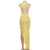 Solid Color O Neck Backless Maxi Dress GZJQ-K6D10924A
