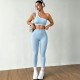 Running Fitness Yoga Off-shoulder Sports Bra And Long Pants Two Piece Set YWHQ-WT25092
