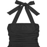 Halterneck Hot Drill Mini Dress BY-7755
