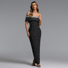 One Shoulder Beading Evening Dress BY-7759