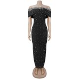 One Shoulder Beading Evening Dress BY-7759