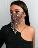 Rhinestone-Embellished Tassel Patchwork Face Mask GZYY-1254