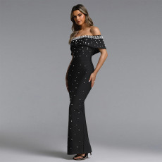 One Shoulder Beading Evening Dress BY-7759